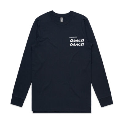 With Shouts of Grace! Grace! - Men's long sleeve T shirt Thumbnail